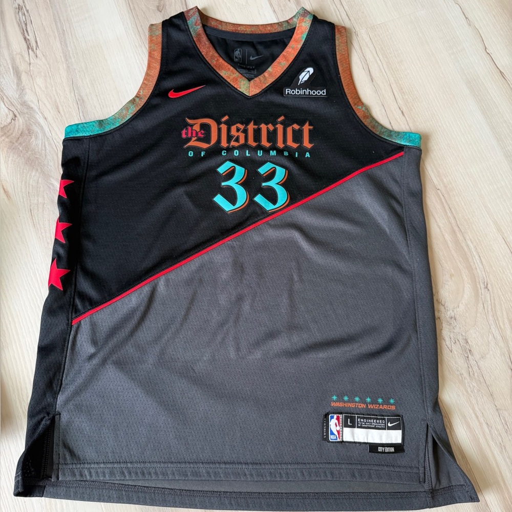 Nike Kyle Kuzma #33 Washington Wizards City Edition Jersey Black L NBA Dri-FIT